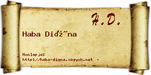 Haba Diána névjegykártya